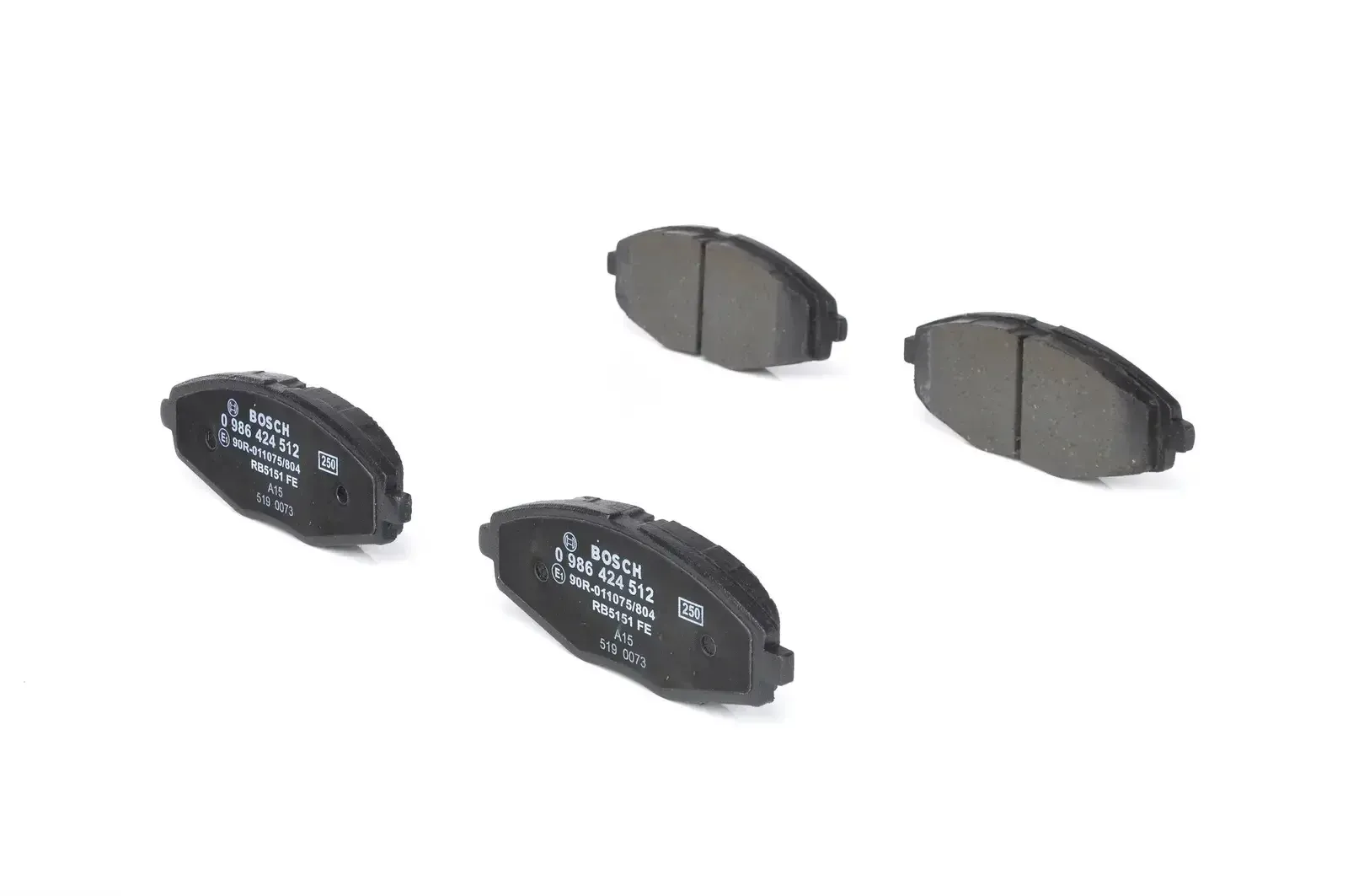 Bosch Front Brake Pad Set Lanos Matiz Spark | 0986 424 512 | Euro Car Parts - Image 1