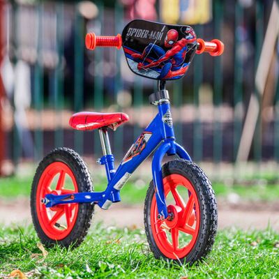 HUFFY Marvel Comics Spider-Man 12-inch Children's Balance Bike - 27661W - Blue/Red - Blue/Red