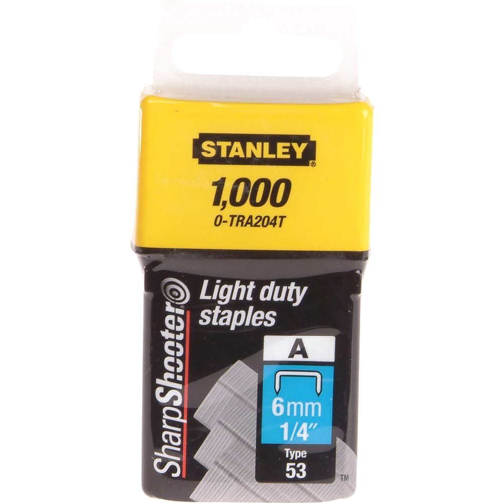 Stanley 0-Tra204T Light Duty Staples 6Mm (Pack Of 1000) - Image 1