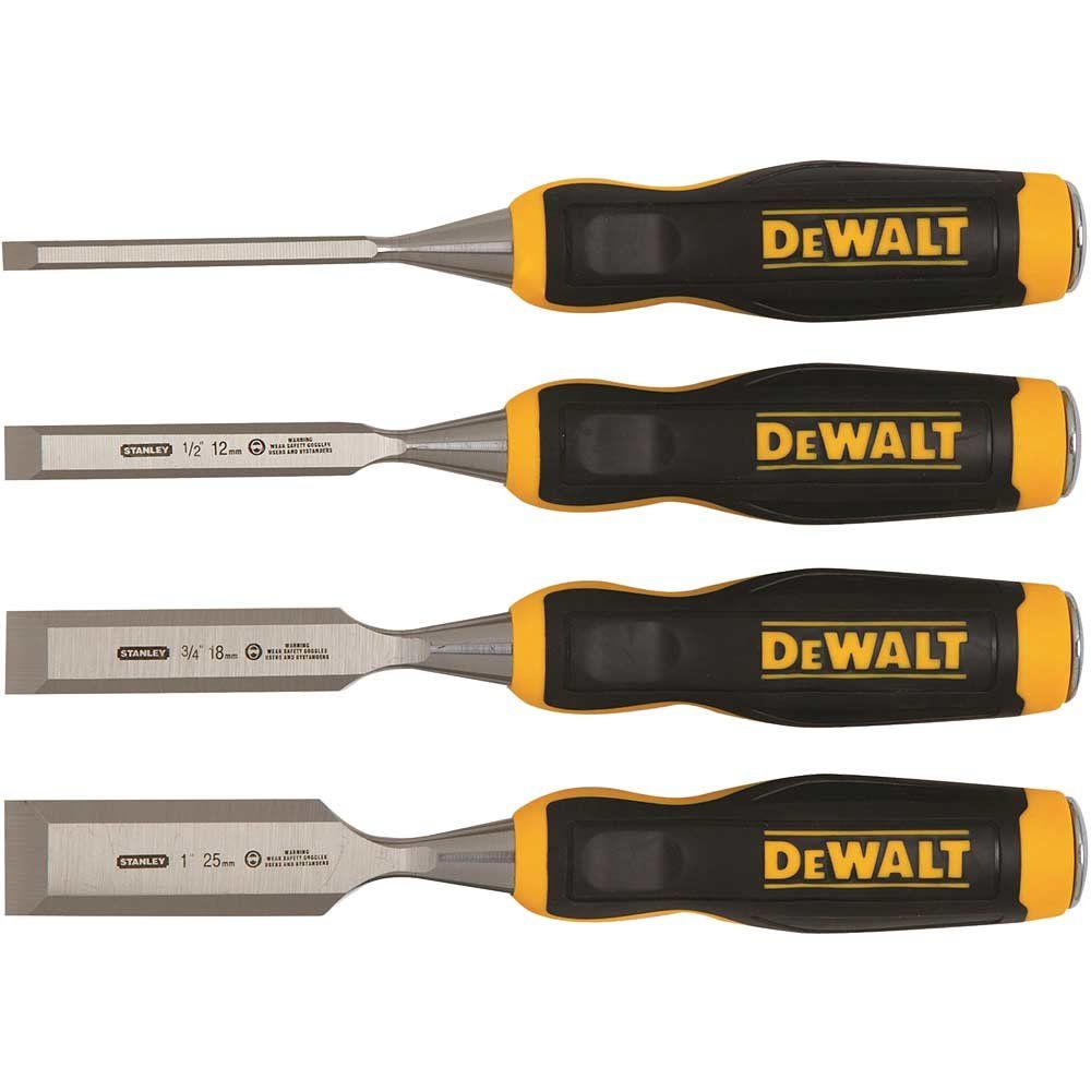DeWalt 4 Piece Bevel Edge Wood Chisel Set - Image 1