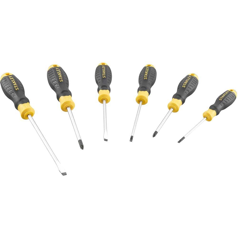 Stanley 6 Piece Cushion Grip Pozi and Slotted Screwdriver Set - Image 1