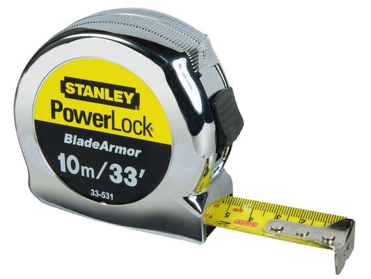 Stanley 0-33-531 Powerlock Metric/Imperial Tape Measure With Blade Armor 10M