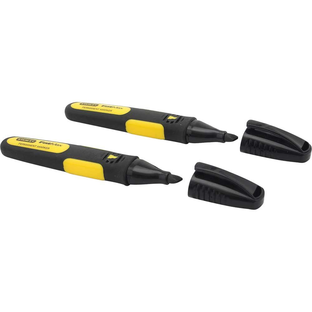 Stanley Black Chisel Tip Marker Pens Pack of 2 - Image 1