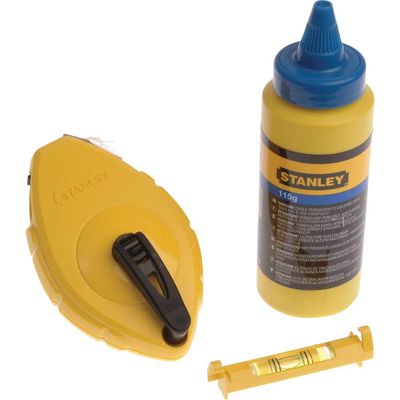 Stanley 0-47-443 Chalk Line & Blue Builders Chalk 30M