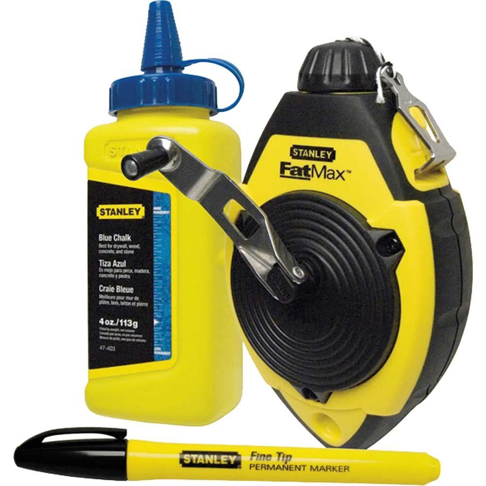Stanley 0-47-681 Fatmax Chalk Line & Blue Builders Chalk 30M - Image 1