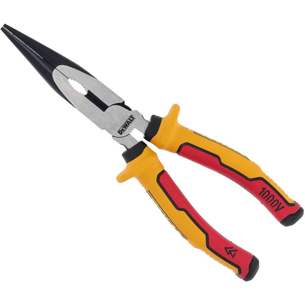 DeWalt VDE Insulated Long Nose Pliers 200mm - Image 1
