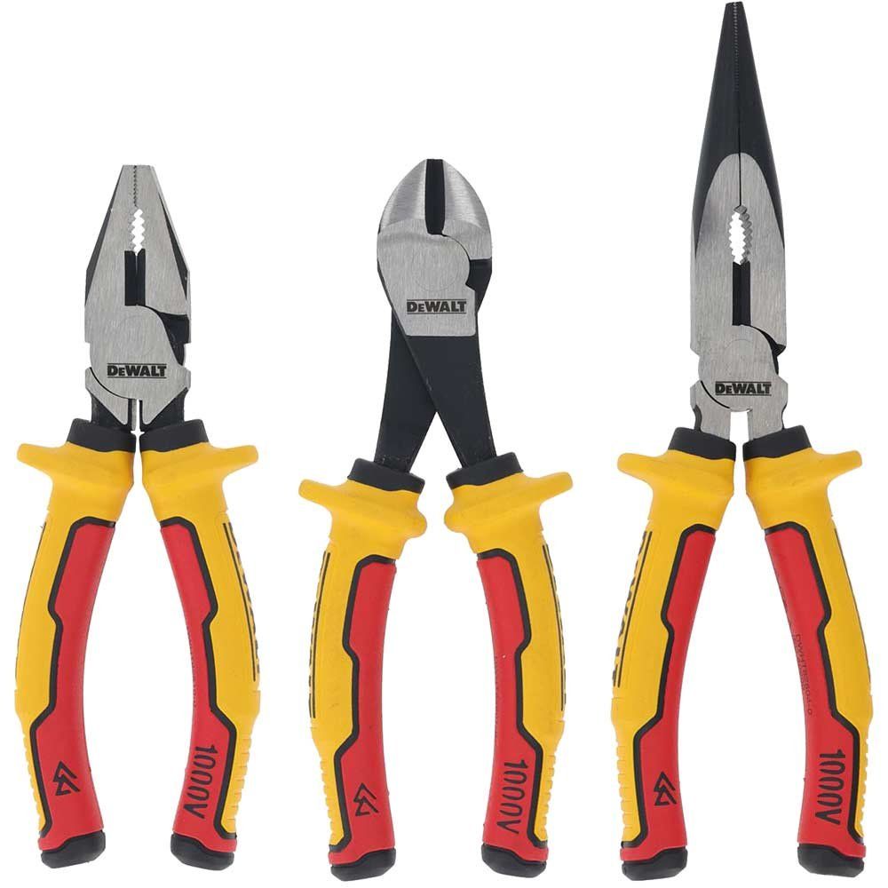 DeWalt 3 Piece VDE Insulated Plier Set - Image 1