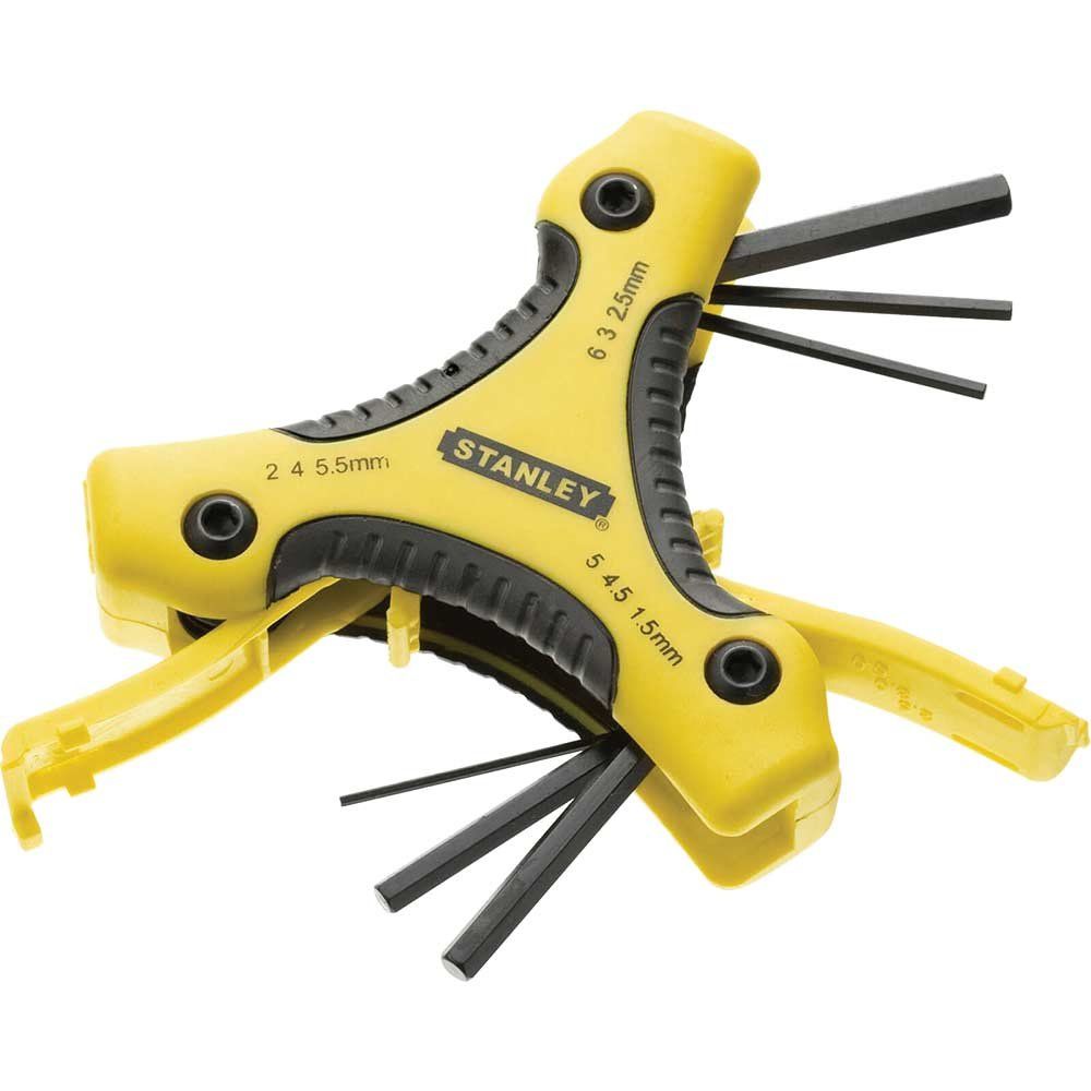 Stanley 9 Piece Folding Hexagon Allen Key Set Metric - Image 1