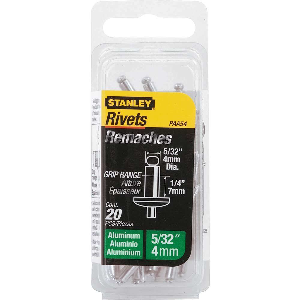 Stanley Aluminium Pop Rivets 4mm Medium Pack of 20 - Image 1
