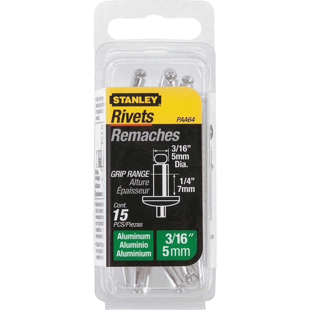 Stanley Aluminium Pop Rivets 5mm Medium Pack of 15 - Image 1