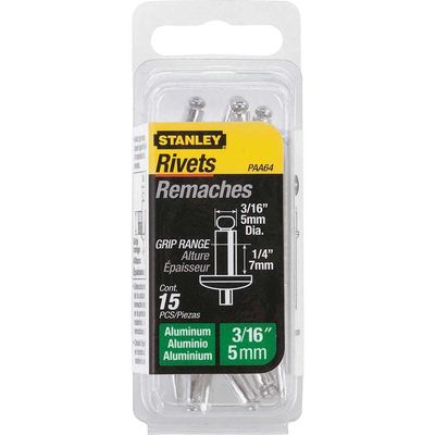 Stanley Aluminium Pop Rivets 5mm Medium Pack of 15