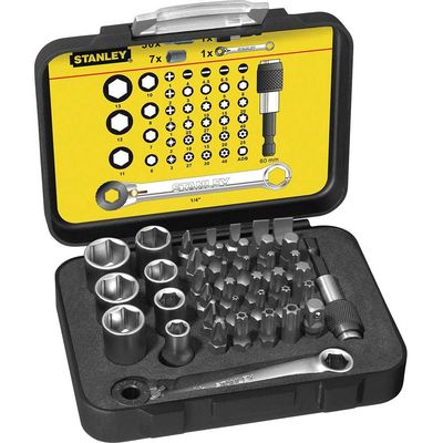 Stanley 39 Piece 1/4" Drive Screwdriver and Socket Bit Set 1/4"
