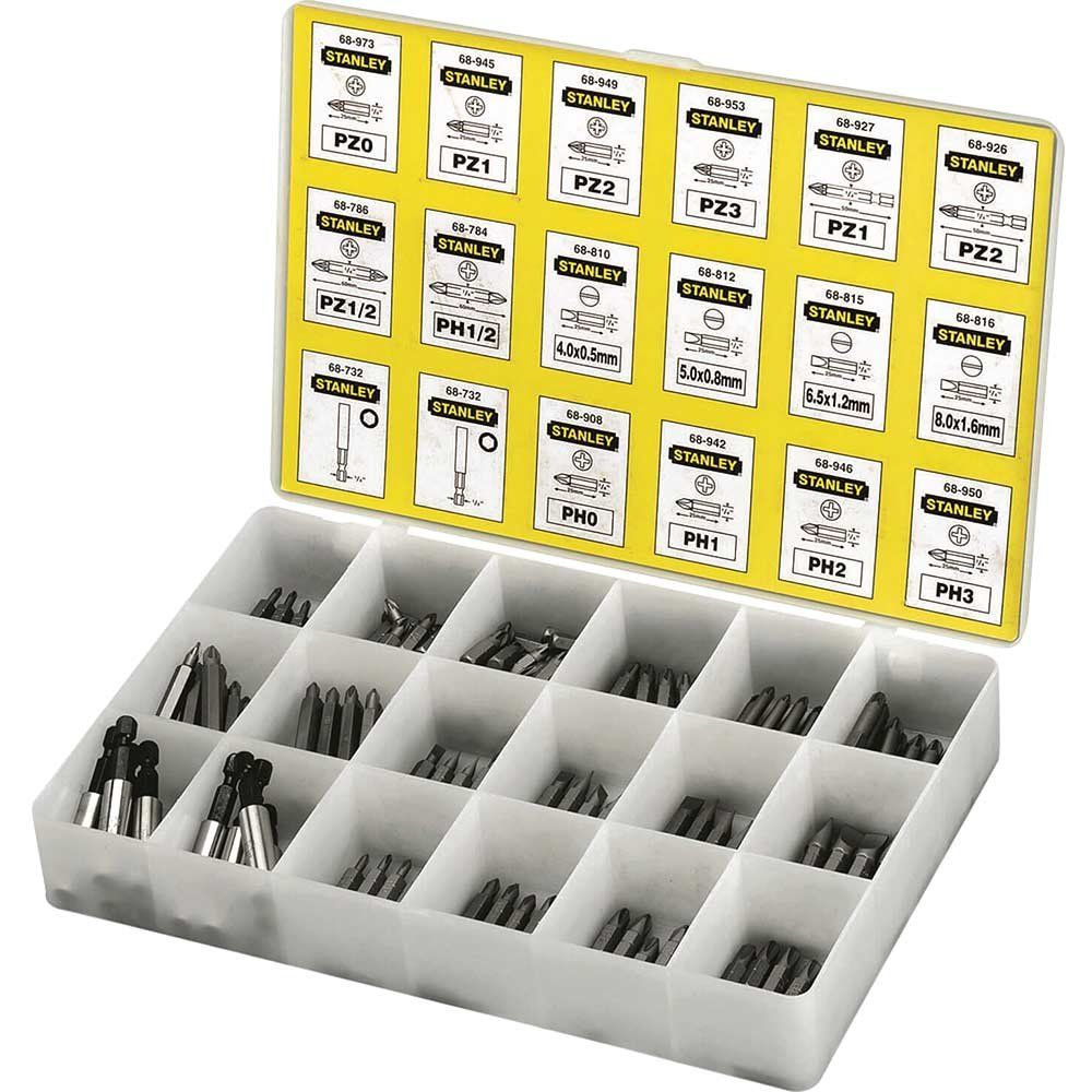 Stanley 200 Piece Screwdriver Bit Assortment in Organiser Tray - Image 1