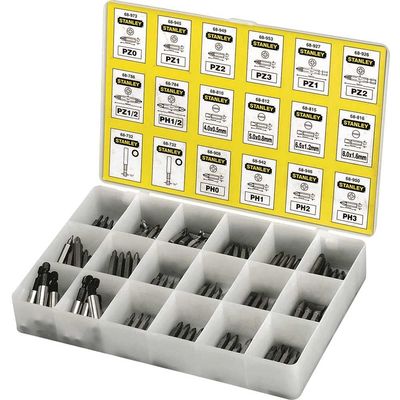 Stanley 200 Piece Screwdriver Bit Assortment in Organiser Tray