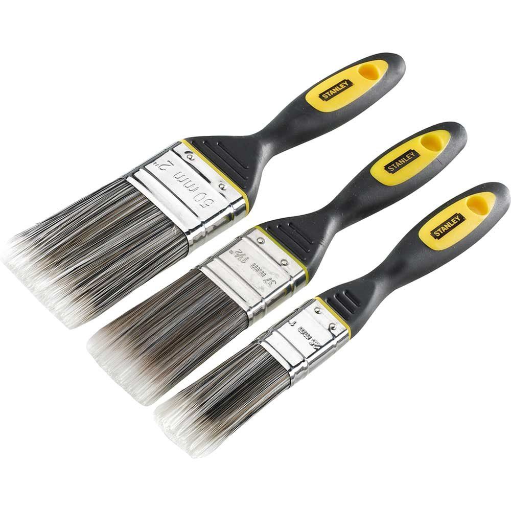 Stanley Dynagrip 3 Piece Synthetic Paint Brush Set - Image 1