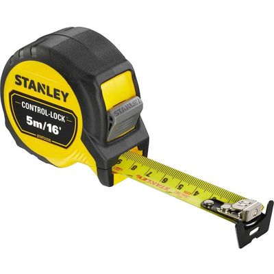 Stanley Control Lock Pocket Tape Measure Imperial & Metric 16ft / 5m 25mm