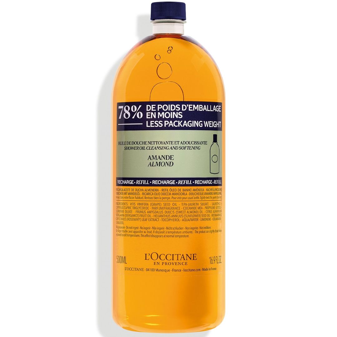 L'Occitane Almond Shower Oil Eco Refill 500ml - Image 1
