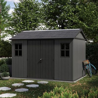 11' x 7'5 Keter Newton Plus Grey Plastic Garden Shed (3.50m x 2.30m)