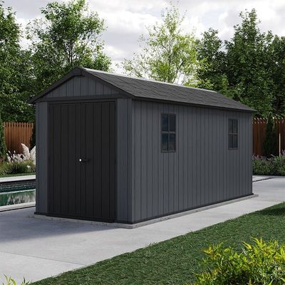 7'5 x 15' Keter Newton Plus Grey Plastic Garden Shed (2.30m x 4.76m)