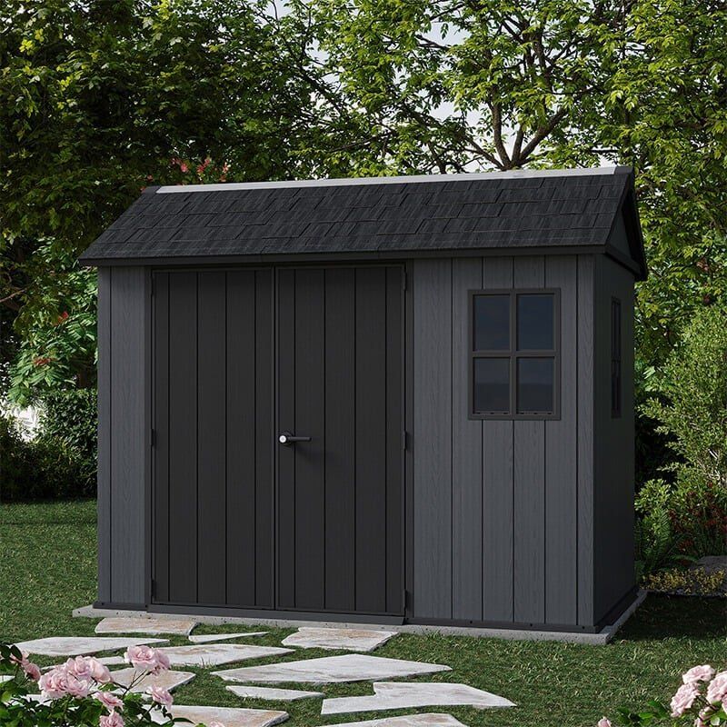 9' x 7'5 Keter Newton Plus Grey Plastic Garden Shed (2.87m x 2.30m) - Image 1