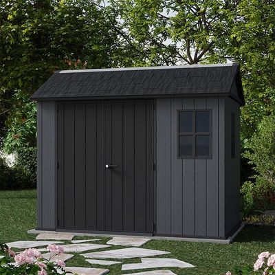 9' x 7'5 Keter Newton Plus Grey Plastic Garden Shed (2.87m x 2.30m)