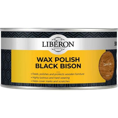 Liberon 069972 Wax Polish Black Bison Dark Oak 500Ml