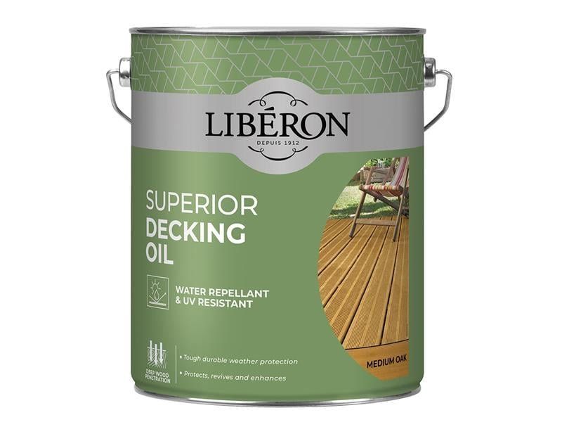 Liberon Superior Decking Oil Medium Oak 5 Litre 126107 - Image 1