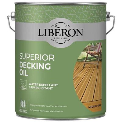 Liberon Superior Decking Oil Medium Oak 5 Litre 126107 - Thumbnail 2