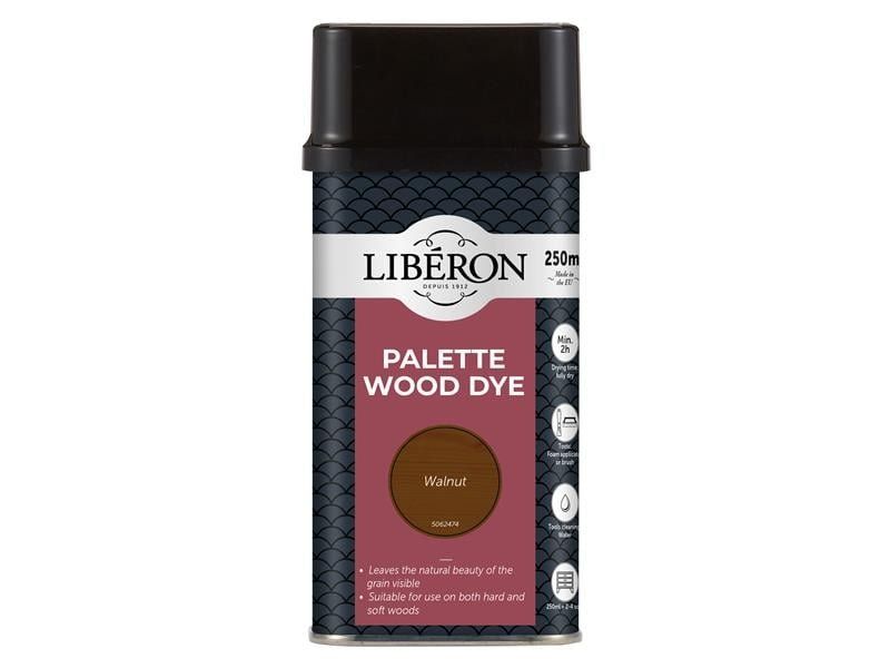 Liberon 126736 Palette Wood Dye Walnut 250Ml - Image 1