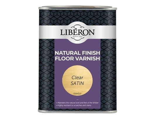 Liberon 126853 Natural Finish Floor Varnish Clear Satin 1 Litre