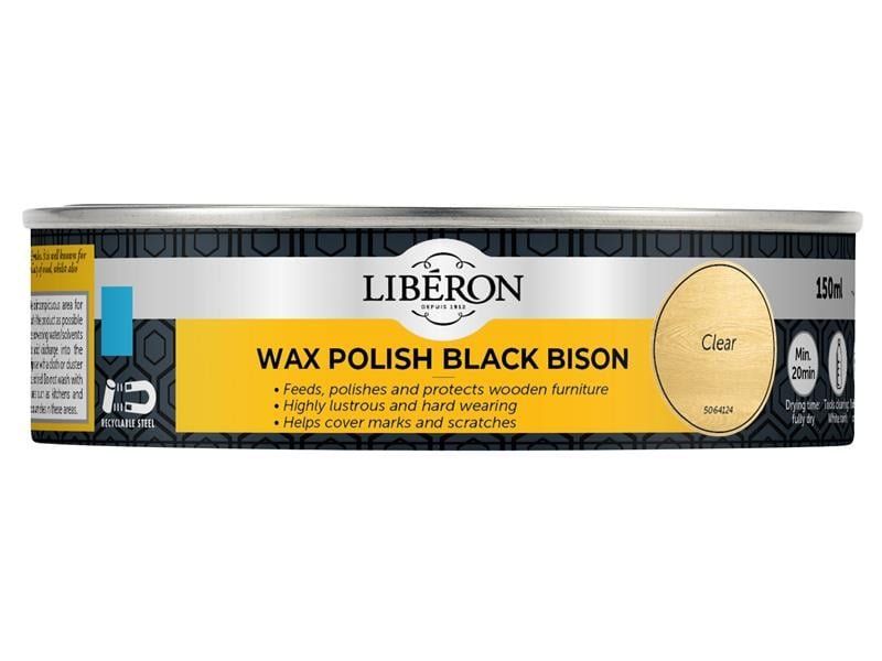 Liberon 126867 Black Bison Wax Paste Clear 150Ml - Image 1