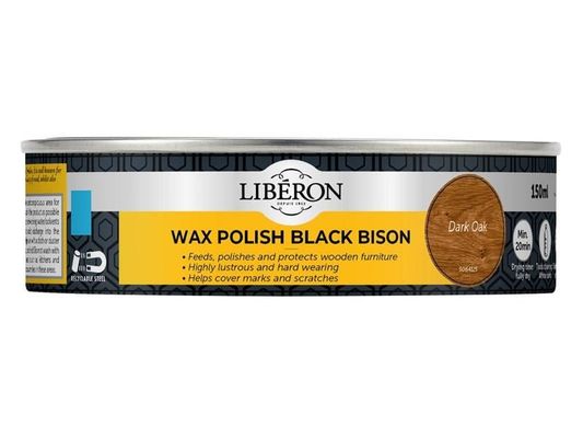 Liberon 126868 Black Bison Wax Paste Dark Oak 150Ml