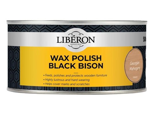 Liberon 126875 Black Bison Wax Paste Georgian Mahogany 500Ml