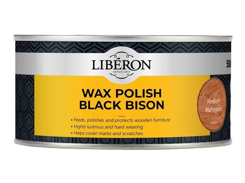 Liberon 126876 Black Bison Wax Paste Medium Mahogany 500Ml - Image 1