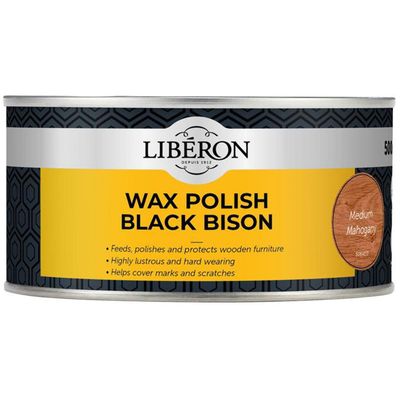 Liberon 126876 Black Bison Wax Paste Medium Mahogany 500Ml - Thumbnail 2