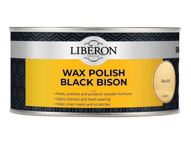 Liberon 126878 Black Bison Wax Paste Neutral 500Ml - Image 1