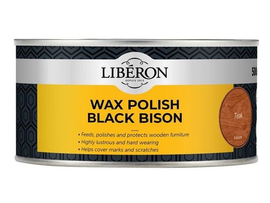 Liberon 126879 Black Bison Wax Paste Teak 500Ml