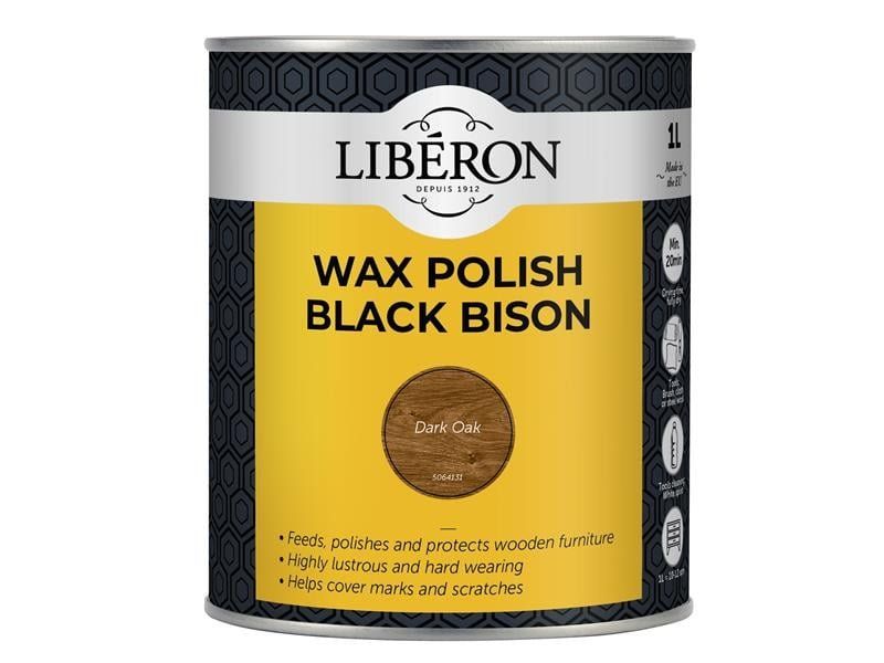 Liberon 126884 Black Bison Wax Paste Dark Oak 1Kg - Image 1