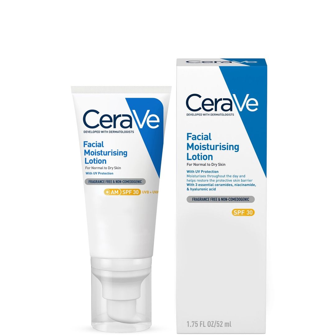 CeraVe AM Facial Moisturising Lotion SPF30 with Ceramides for Normal to Dry Skin 52ml - Image 1