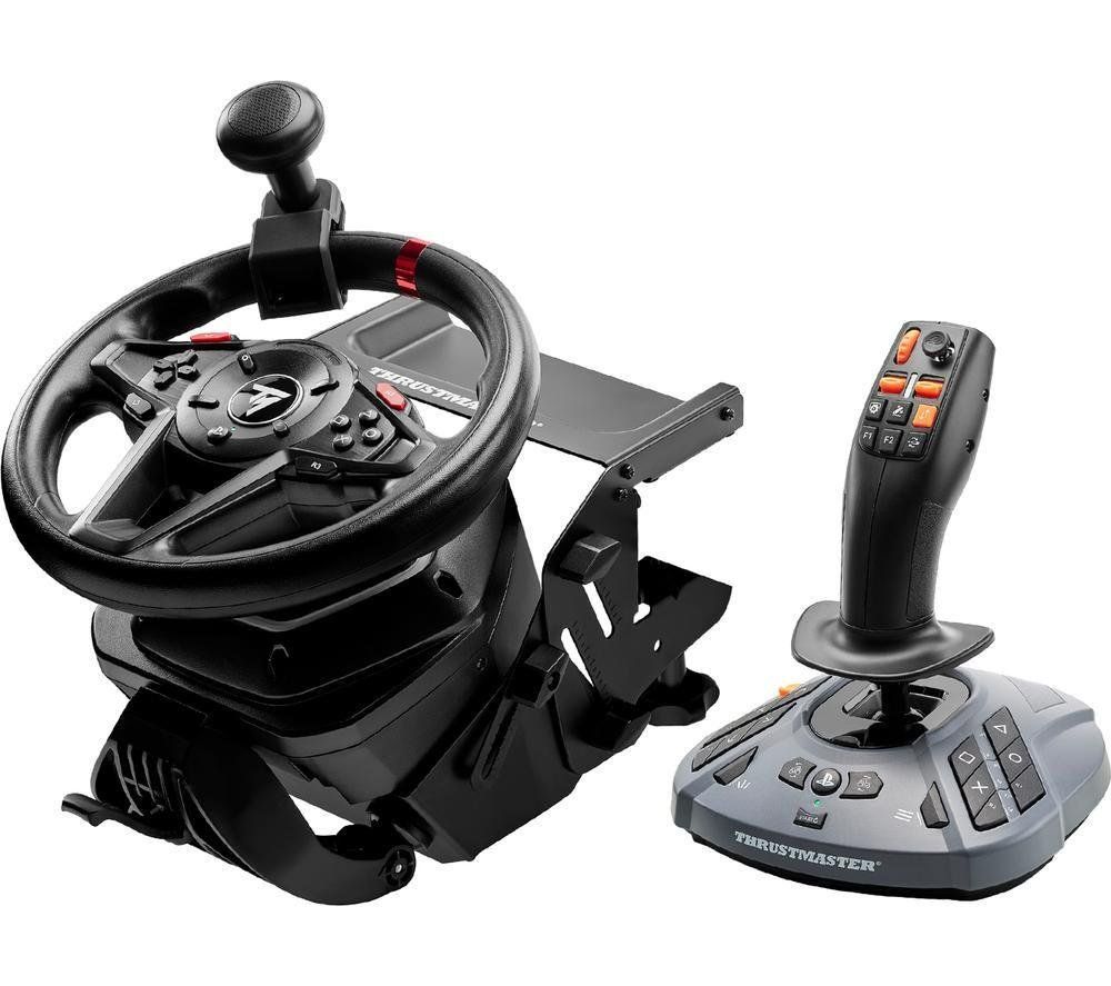 Thrustmaster T128 SimTask Pack Wheel, Pedals & Gear Shift Lever Set - PS4, PS5 & PC, Black - Image 1
