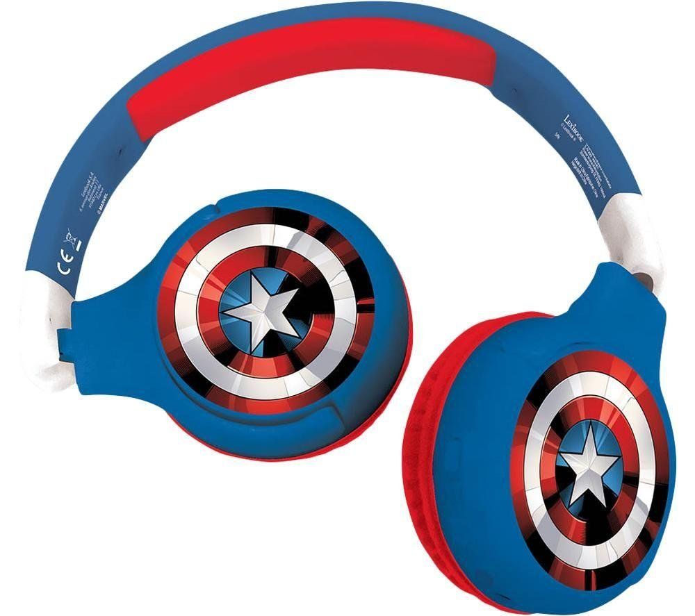 LEXIBOOK HPBT010AV Wireless Bluetooth Kids Headphones - The Avengers, White,Red,Blue - Image 1