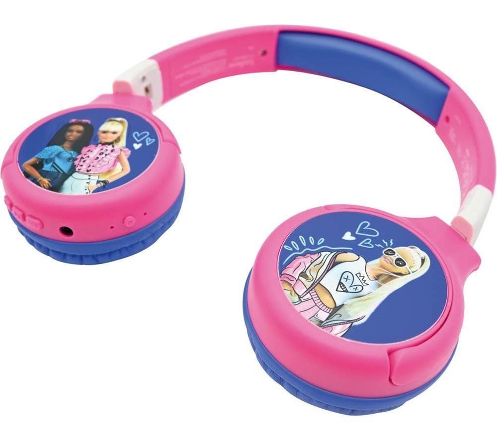 LEXIBOOK HPBT010BB Wireless Bluetooth Kids Headphones - Barbie, Blue,Pink,Patterned - Image 1