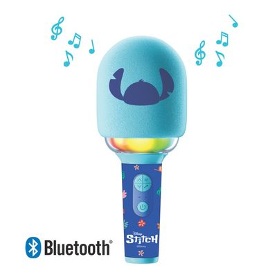 LEXIBOOK Disney Stitch Bluetooth Kids Karaoke Microphone - Blue