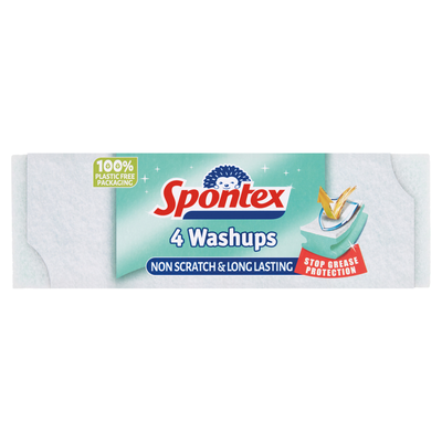 Spontex Washups Non-Scratch Sponge Scourers 4 Pack
