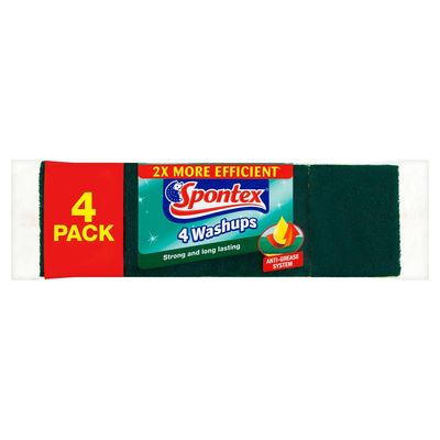 Spontex Washups Sponge Scourers 4 Pack - Thumbnail 2