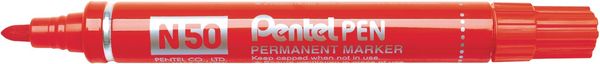 Pentel N 50 permanent marker Bullet tip Red 12 pc(s)