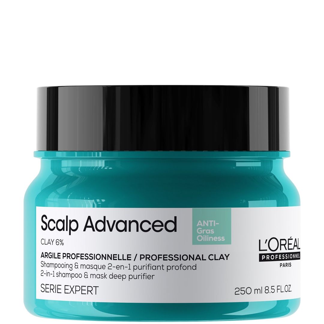L'Oréal Professionnel Serié Expert Scalp Advanced Anti-Oiliness 2-in-1 Deep Purifier Clay Hair Mask 250ml - Image 1