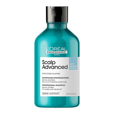 L'Oreal Professionnel Serie Expert Scalp Advanced Anti-Dandruff Dermo-Clarifier Shampoo for Scalps with Dandruff & Visible Flakes 300ml in Clear