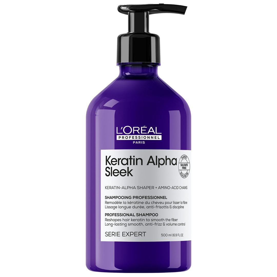 L'Oréal Professionnel Keratin Alpha Sleek Shampoo Anti Frizz & Smoothing 500ml - Image 1