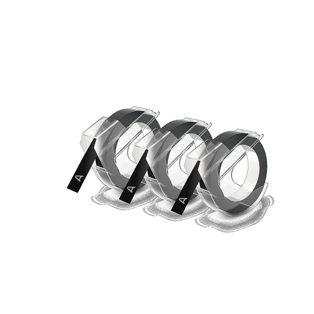 Dymo S0847730 Embossing tape 3D black 9mmx3m Pack=3 for Dymo 3D 9mm - Image 1